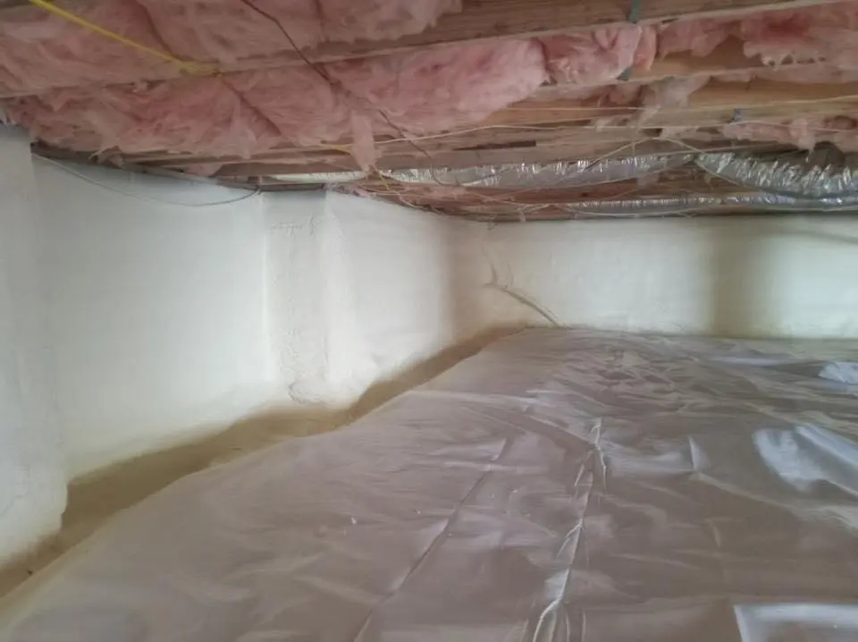 Crawl space encapsulation with closed-cell spray foam for Roof Waterproofing in Little Chute